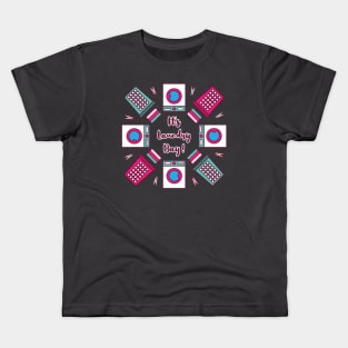 It's Laundry Day Mandala | Green Pink | Gray Kids T-Shirt